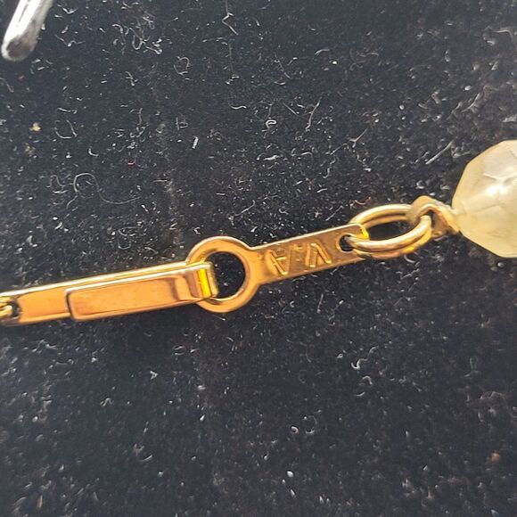 Vintage VA 60s Chunky Leather Coated Beaded Necklace 16in - Picture 3 of 4